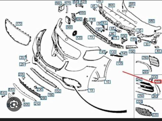 bontott MERCEDES-BENZ E-CLASS Jobb első Lökhárító Díszléc