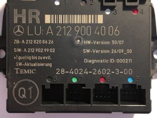 bontott MERCEDES-BENZ E-CLASS Jobb hátsó Ajtó Vezérlőegység