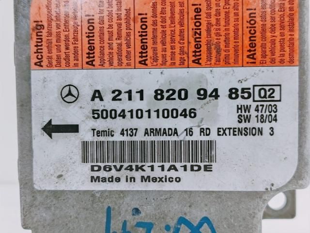 bontott MERCEDES-BENZ E-CLASS Légzsák Elektronika