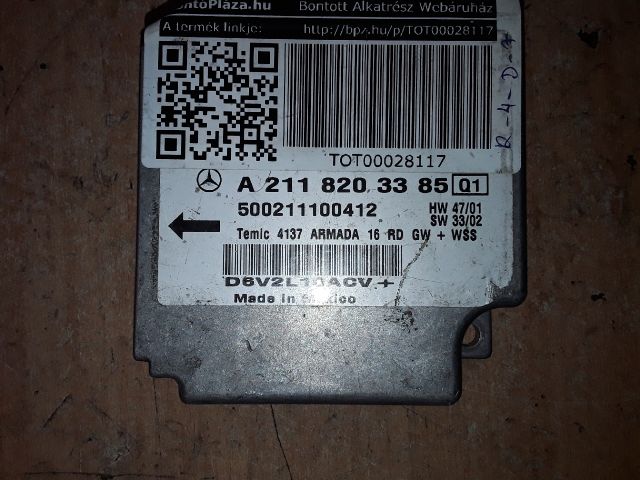 bontott MERCEDES-BENZ E-CLASS Légzsák Elektronika