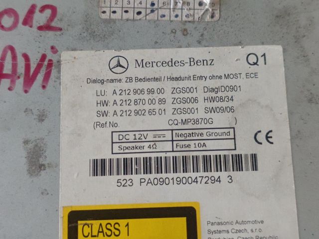 bontott MERCEDES-BENZ E-CLASS Rádió / CD