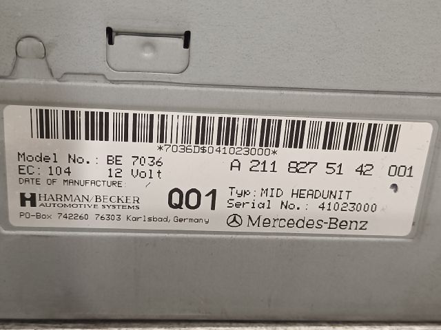 bontott MERCEDES-BENZ E-CLASS Rádió / CD