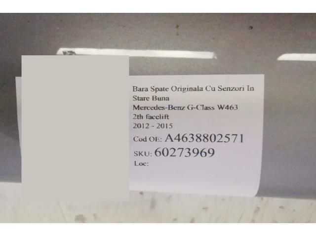 bontott MERCEDES-BENZ G-CLASS Hátsó Lökhárító (Részeivel)