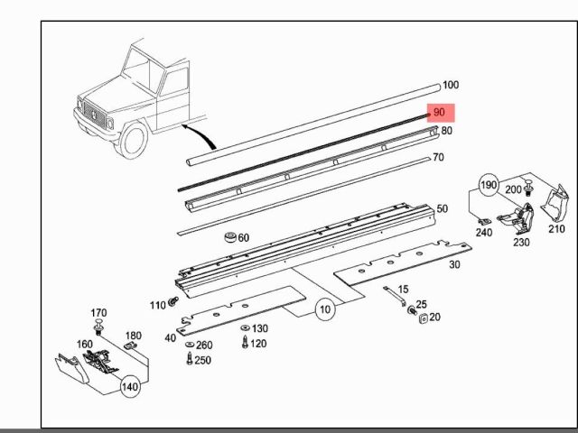 bontott MERCEDES-BENZ G-CLASS Küszöb Burkolat