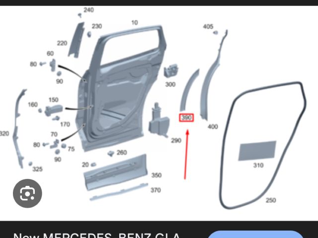 bontott MERCEDES-BENZ GLA Bal hátsó Ajtó Díszléc