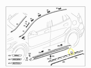 bontott MERCEDES-BENZ GLA-CLASS Bal első Küszöb Díszléc