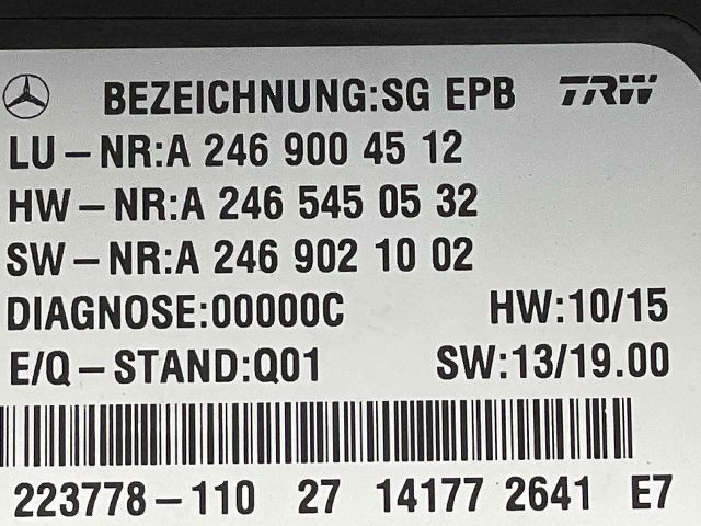 bontott MERCEDES-BENZ GLA-CLASS Kézifék Elektronika