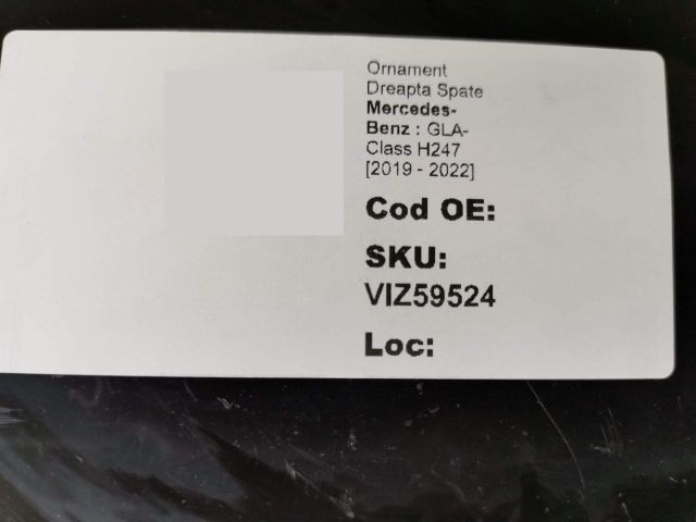 bontott MERCEDES-BENZ GLA Jobb hátsó Lökhárító Díszléc