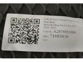 bontott MERCEDES-BENZ GLA Jobb Ködlámpa Rács