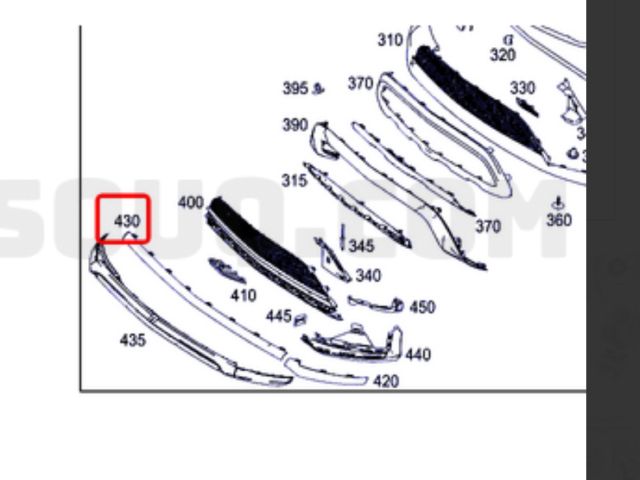 bontott MERCEDES-BENZ GLC Első Lökhárító Díszléc