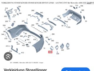 bontott MERCEDES-BENZ GLE Bal hátsó Lökhárító Díszléc