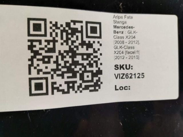 bontott MERCEDES-BENZ GLK-CLASS Bal első Sárvédő