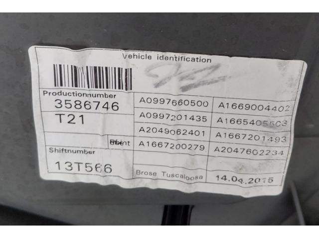 bontott MERCEDES-BENZ M-CLASS Jobb első Ablakemelő Szerkezet (Elektromos)