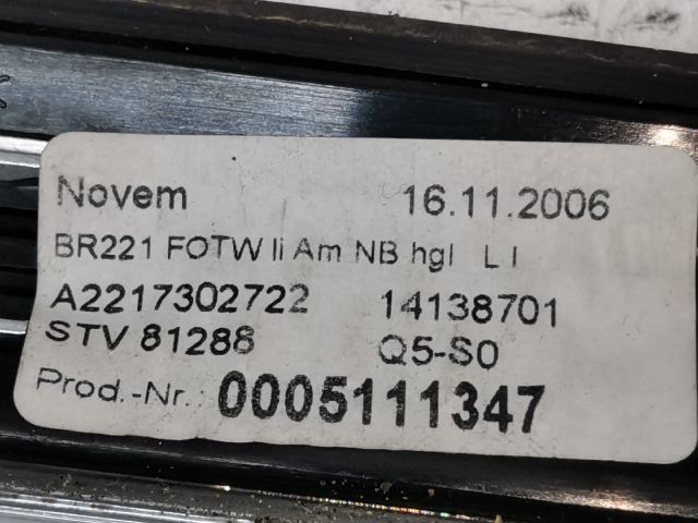 bontott MERCEDES-BENZ S-CLASS Bal hátsó Ajtó Kárpit Díszléc