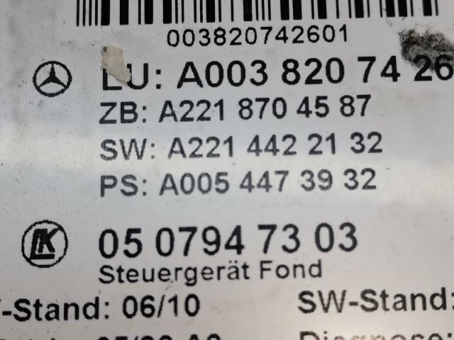 bontott MERCEDES-BENZ S-CLASS Bal hátsó Ajtó Vezérlőegység