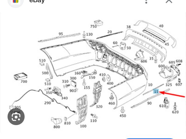 bontott MERCEDES-BENZ S-CLASS Bal hátsó Lökhárító Díszléc