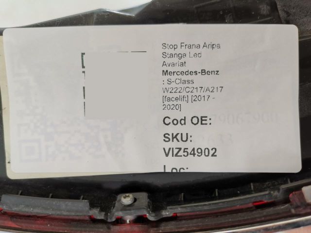 bontott MERCEDES-BENZ S-CLASS Bal Külső Hátsó Lámpa