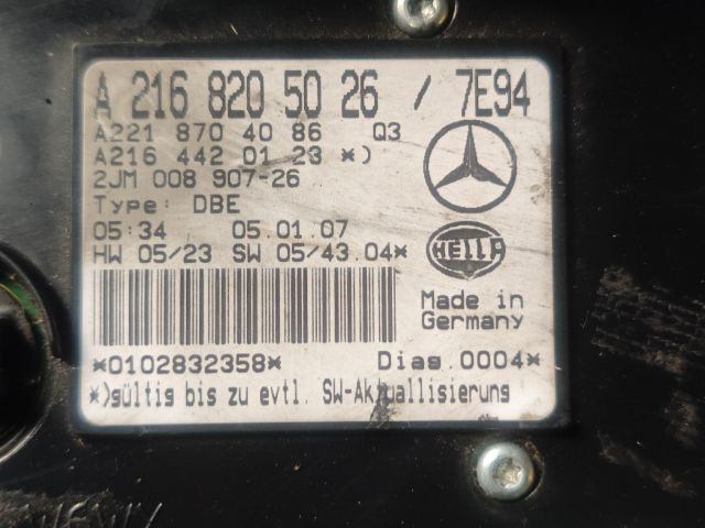 bontott MERCEDES-BENZ S-CLASS Beltér Világítás Hátsó