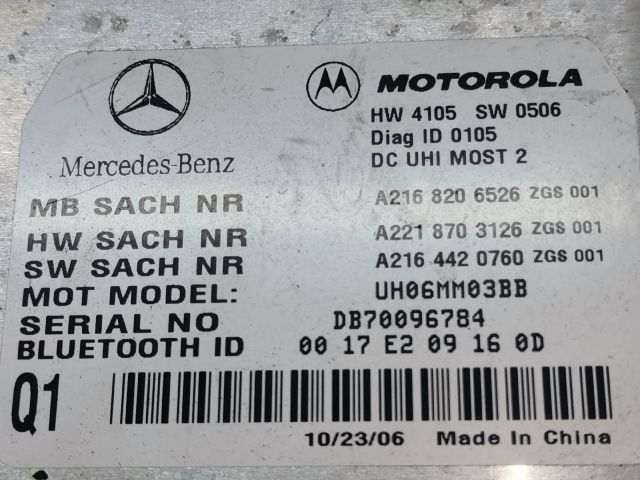 bontott MERCEDES-BENZ S-CLASS Bluetooth Elektronika