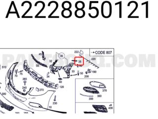 bontott MERCEDES-BENZ S-CLASS Jobb első Oldal Lökhárító Tartó (Műanyag)