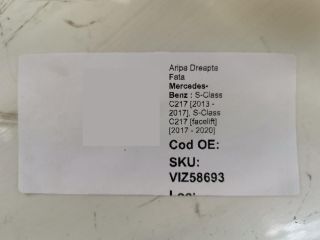 bontott MERCEDES-BENZ S-CLASS Jobb első Sárvédő