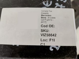 bontott MERCEDES-BENZ S-CLASS Jobb Fényszóró Lámpakeret