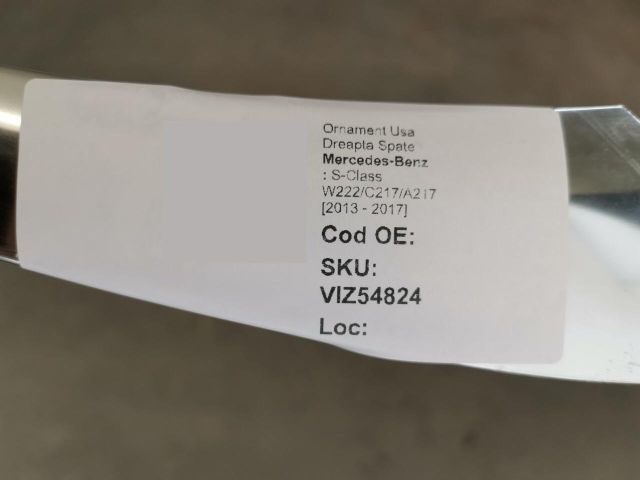 bontott MERCEDES-BENZ S-CLASS Jobb hátsó Ajtó Díszléc