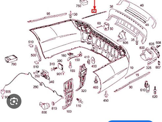 bontott MERCEDES-BENZ S-CLASS Jobb hátsó Lökhárító Díszléc