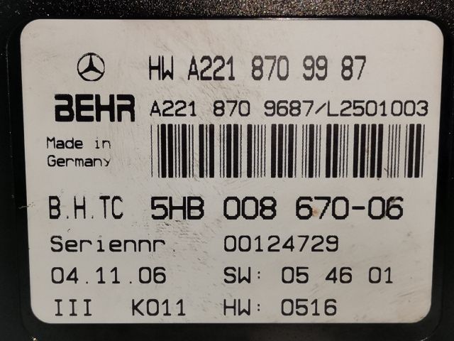 bontott MERCEDES-BENZ S-CLASS Komfort Elektronika