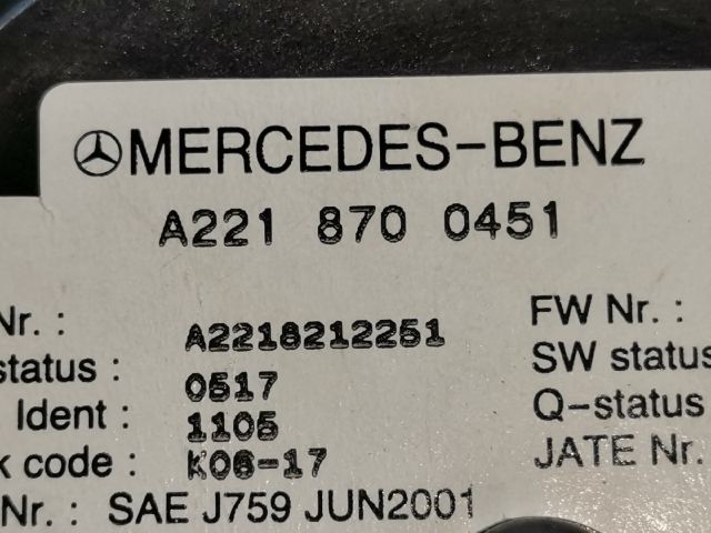 bontott MERCEDES-BENZ S-CLASS Középkonzol Vezérlő Panel