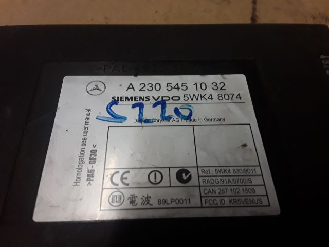 bontott MERCEDES-BENZ S-CLASS Kulcs Nélküli Nyitás Jeladó