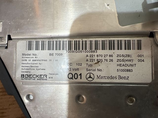 bontott MERCEDES-BENZ S-CLASS Rádió / CD