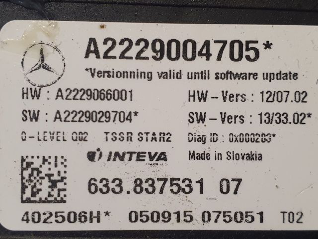 bontott MERCEDES-BENZ S-CLASS Tető Mozgató Motor