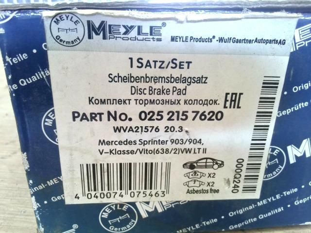 bontott MERCEDES-BENZ SPRINTER Első Pár Fékbetét