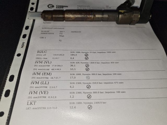 bontott MERCEDES-BENZ SPRINTER Porlasztó (1 db)