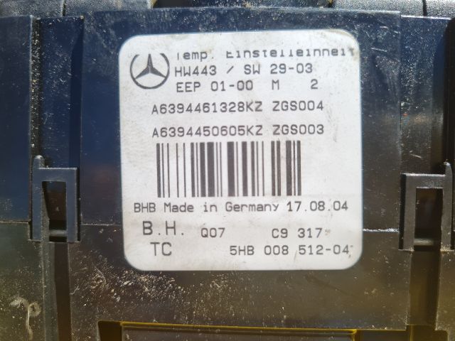bontott MERCEDES-BENZ VITO Fűtéskapcsoló (manuális klímás)