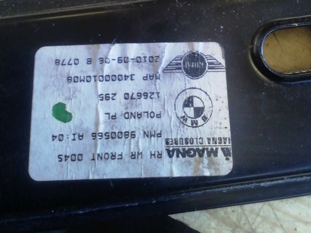 bontott MINI COUNTRYMAN Jobb első Ablakemelő Szerkezet (Elektromos)