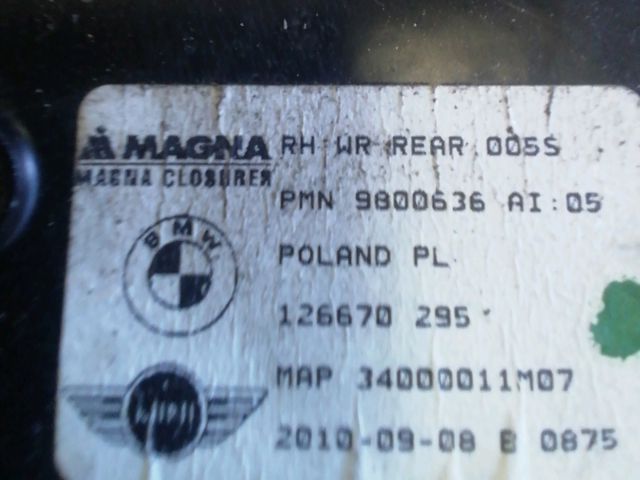 bontott MINI COUNTRYMAN Jobb hátsó Ablakemelő Szerkezet (Elektromos)