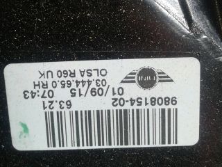 bontott MINI COUNTRYMAN Jobb Hátsó Lámpa