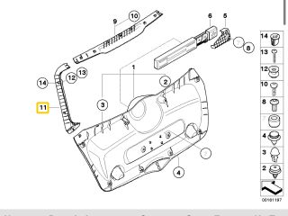bontott MINI HATCHBACK Bal hátsó Csomagtér Burkolat (Műanyag)
