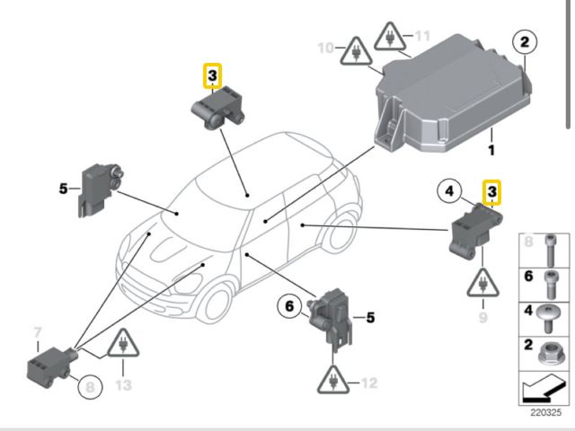 bontott MINI HATCHBACK Bal hátsó Oldal Ütközés Érzékelő