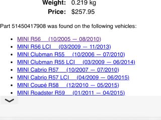 bontott MINI HATCHBACK Bal Műszerfal Díszléc