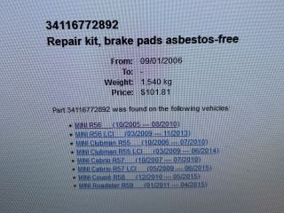 bontott MINI HATCHBACK Első Pár Fékbetét