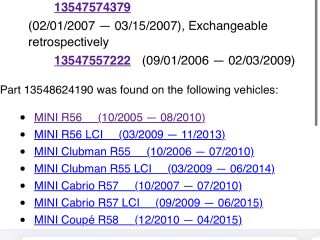 bontott MINI HATCHBACK Fojtószelep (Elektromos)
