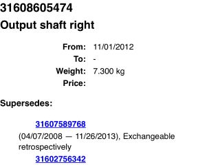 bontott MINI HATCHBACK Jobb Féltengely