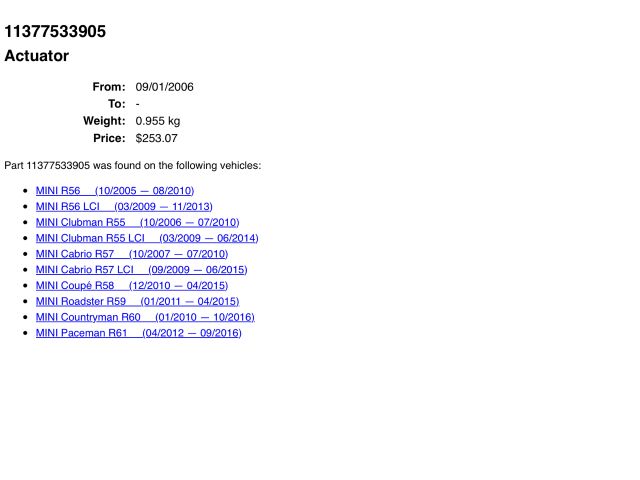 bontott MINI HATCHBACK Okoskerék Állító