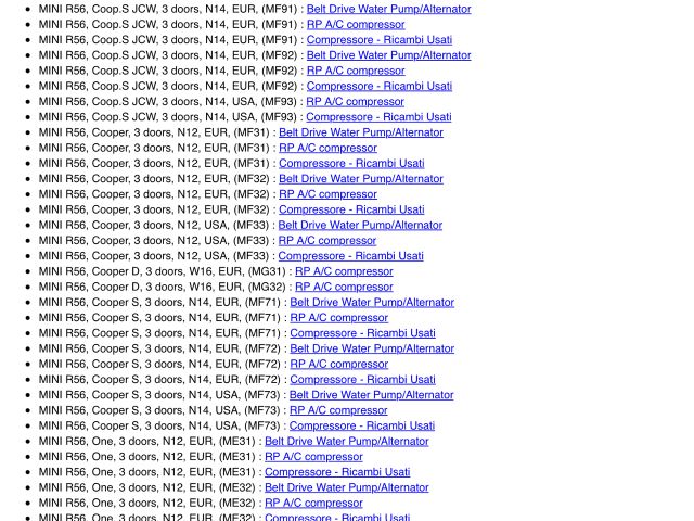 bontott MINI HATCHBACK Klímakompresszor