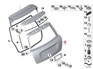 bontott MINI HATCHBACK Csomagtérajtó (Üres lemez)