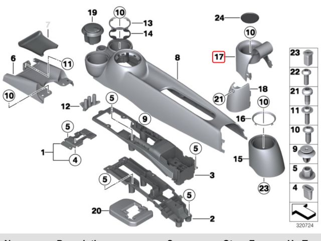 bontott MINI HATCHBACK Hátsó Pohártartó
