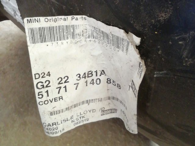 bontott MINI HATCHBACK Jobb első Dobbetét (Kerékjárati, Műanyag)